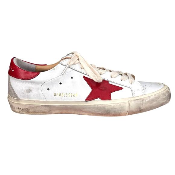 Golden Goose Men’s Red Star Distressed Sneaker Size 42 US 9 - Picture 1 of 11